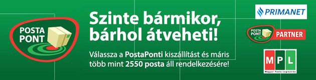 PostaPont kiszállítás a PrimaNet-en: Szinte bármikor, bárhol átveheti küldeményét! Válassza a PostaPonti kiszállítást és több mint 2550 posta áll rendelkezésére!